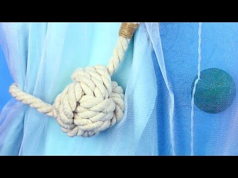 DIY Nautical Curtain Tie Backs Monkey Fist Knot