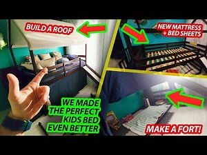 Kid Room Makeover and How to build a Kids Fort and See Through Roof on your Kids Bunk Bed