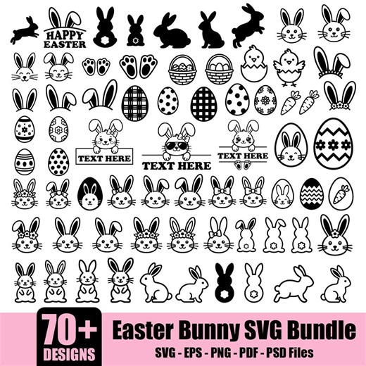 Bunny Svg, Cute Rabbit SVG, Easter Bunny Shape Svg, Easter Shirt SVG, Bunny Face Cut File, Rabbit Silhouette SVG, Spring Svg - Etsy