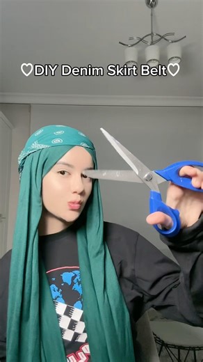 DIY Denim Skirt Belt (Easy Sewing İdea)✂️📏💜 #diy #sewing