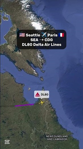 🇺🇸 SEATTLE TO PARIS 🇫🇷 LIVE FLIGHT PATH | Delta Air Lines Flight DL80 #PlaneFinder | Wayvana