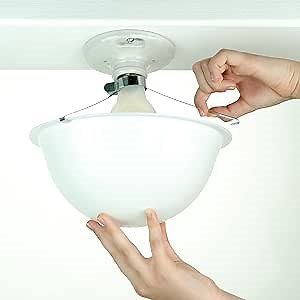 EZ Shade Ceiling Light Cover - Helps Cover Exposed Light Bulbs in The Ceiling - 2 Pack