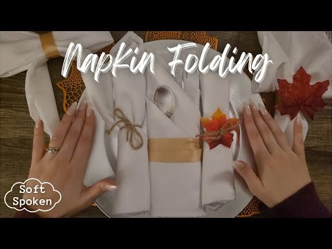 ASMR | Napkin Folding Tutorial | Soft Spoken, Fabric Sounds, Lofi ASMR
