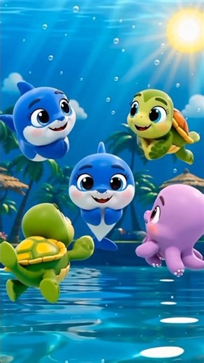 🦈🐋 Ocean Animal Song | Shark, Whale, Octopus & Turtle 🌊🎵 #ytshorts