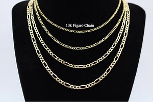 10K Gold Figaro Chain, 10kt Gold Chain, Real Gold Chain, 2mm, 2.5mm, 3.5mm 4mm Figaro Chain, Genuine 10K Gold Chain, Women Men - Etsy