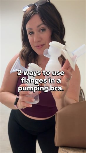 Amanda Hunt | Modern Nursing & Pumping Bras | Bra Expert on Instagram: "2 ways to insert your pumping flanges into a hands free pumping bra ⬇️ 1: If your flange is one piece like a Spectra style flange, you will want to insert the entire flange set up directly from the outside. The connector is too large to fit all the way through the bra. You will want a hands free pumping bra with an overlapping slit so the flange has room to be inserted. Small holes for pumping can be a challenge here. 2: If 