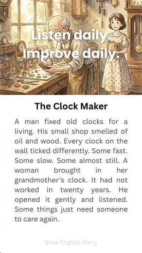 🕰️ The Clock Maker | Slow English Story for Relaxation & Listening Practice