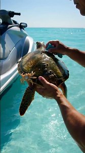 Sea Turtle Rescue: Removing Barnacles and a Crab from Its Shell #oceancreature