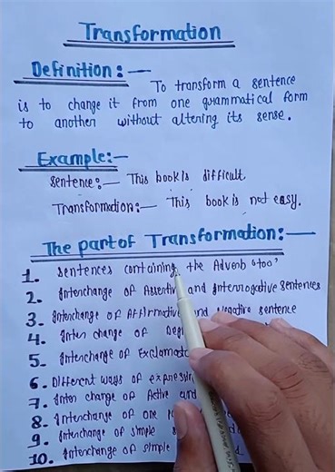 TRANSFORMATION OF SENTENCES || TRANSFORMATION OF SENTENCES CLASS 11 || TRANSFORMATION CLASS 12