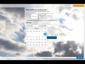 How can I use the Visual Crossing Weather date chooser to jump to historical weather for any time?