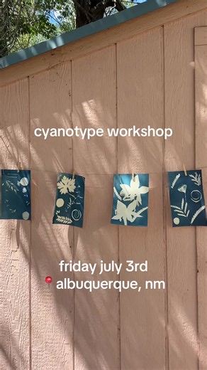 join us for a cyanotype workshop where we learn how to print with the sun 🌀☀️ comment “cyanotype” or grab tickets in the bio ! when: Friday July 3rd 📍 Grandmas Coffee Garden Albuquerque, NM @grandma #albuquerquenewmexico #albuquerquenm #albuquerqueevents #cyanotype #cyanotypeprint