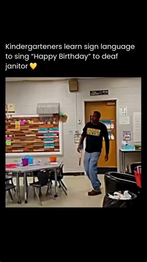 Uplifted Feed on Instagram: "Kindergarteners learning sign language just to sing “Happy Birthday” to their deaf janitor—pure heart, pure thoughtfulness. Every hand gesture, every smile, every tiny effort shows respect, care, and the power of inclusion. It’s a simple act, but the impact is enormous—reminding us that kindness and empathy start young. ❤️ #wholesomemoments #kindnessmatters #inclusion #heartwarming #faithinhumanity purejoy"