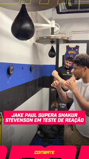 1.6M views · 10K reactions | Jake Paul surpreendeu!  O youtuber-lutador mandou melhor que Shakur Stevenson em um teste de tempo de reação — parece que o “Problem Child” tá com os reflexos afiados mesmo. 壘 : mostvaluablepromotions #BoxeNoCombate | Combate | Facebook