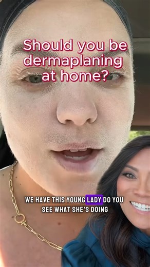 Who has tried dermaplaning at home? And how did it work out for you?⁠ ⁠ Here’s my take on it - that spray is pretty cool... Be careful with this if you’re doing it at home on your own!⁠ ⁠ #Duet with @kylikamiller on TT⁠ ⁠ #drpimplepopper #popaholics #dermaplane #dermatology #medicaleducation | Dr Sandra Lee aka drpimplepopper