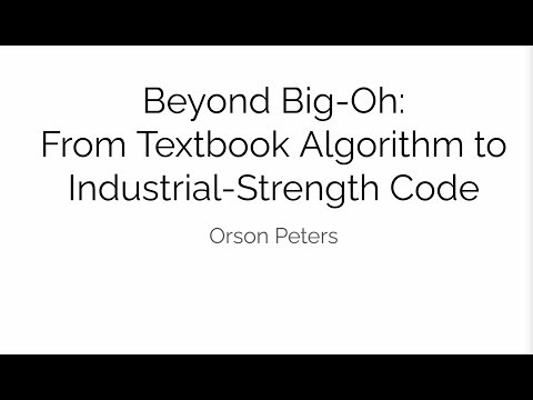 Beyond Big-Oh - From Textbook Algorithm to Industrial-Strength Code. Guest Lecture by Orson Peters