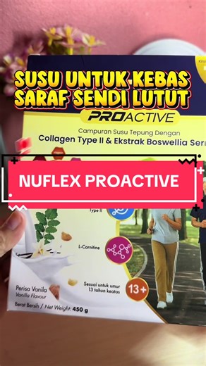 Ada yang mencari susu untuk kurangkan kebas saraf sendi lutut?? Boleh grab dengan Susu Nuflex Proactive✨ #nuflex #susunuflex #sakitsendilutut #nuflexproactive #sakitlutut