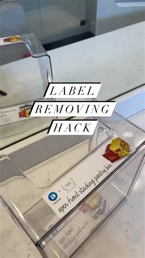 Stubborn label won’t come off? Try this #lifehack from @primspace! 💙 Have you tried this label removing hack? Comment below! 👇 | The Container Store