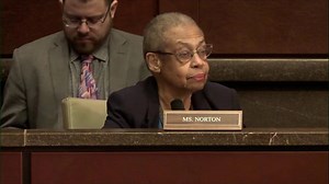 Rep. Eleanor Holmes Norton speaks regarding dangers of freezing aid programs