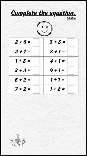 1st Grade Addition 1–10 🧮 | Complete the Equation | Math Quiz for Kids