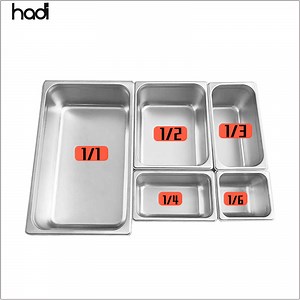 [Hot Item] All Size Available High Quality Food Grade Chafing Pan Insert Stainless Steel Gastronorm Food Container Gn Pan Food Cases S/S Gn Pan with Lid