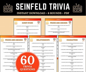 Buy Seinfeld Trivia Game Printable | True or False Seinfeld Quiz | 90s TV Show Trivia for Adults | Classic Sitcom Challenge | 90s Birthday Idea Online in India - Etsy