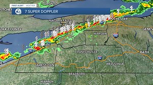 A line of gusty T-Storms crossing WNY tonight... Track them LIVE on 7 Super Doppler WKBW.com/Weather | 7 News WKBW