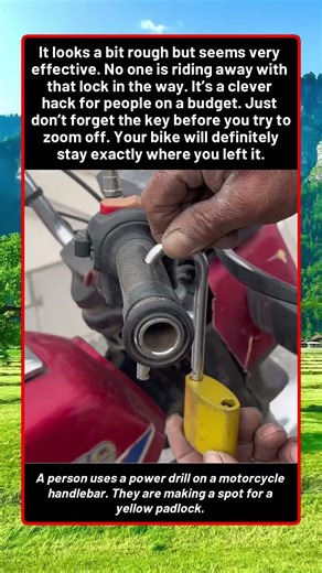 A Very Creative Way To Lock Your Motorcycle