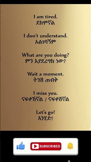 Daily English Conversation Phrases with Amharic Meaning | ቀን ቀን የምንጠቀምባቸው ንግግሮች | Daily Amharic