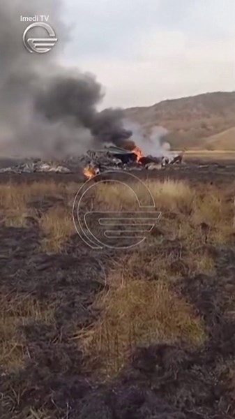 Moment Turkish military plane crashes in Georgia, killing all 20 personnel on board