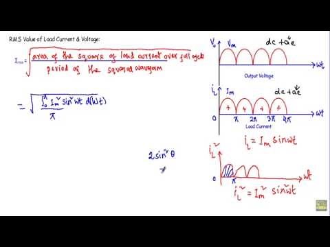 Full-Wave Rectifier DC & RMS Load Current & Voltage , Efficiency