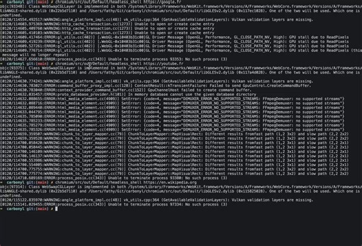 This project is insane and most devs still don't know about it.A full Chromium browser that runs entirely in your terminal.→ supports WebGL, WebGPU, audio, video → starts in less than a second → runs at 60 FPS → idles at 0% CPU → works through SSH → no window server needed → you can literally watch YouTube in your terminalit's called Carbonyl, 15.9K stars on GitHubbuilt with Rust btw.100% open source.