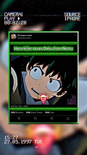 Hero killer saves Deku from Nomu #myheroacademia #mhacommunity #deku #mhaedit #herokiller #bakugo