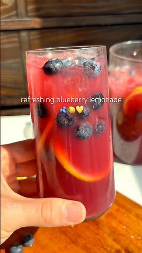Refreshing blueberry lemonade recipe 🫐🍋💛 Recipe in description! 🥰