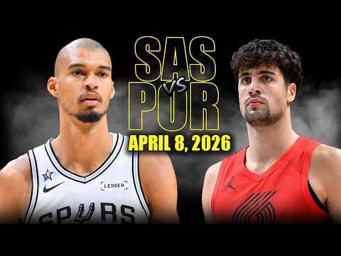San Antonio Spurs vs Portland Trail Blazers Full Game Highlights – April 8, 2026 | NBA Season