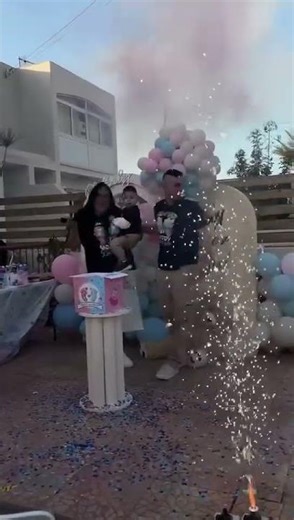 PYRGOS fireworks, gender reveal #genderreveal #poolparty
