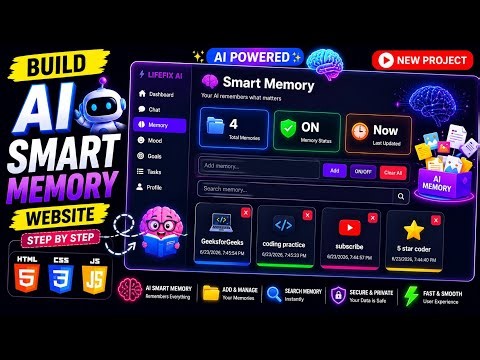 🤖 Build AI Smart Memory Website Using HTML CSS JavaScript | Complete AI Project