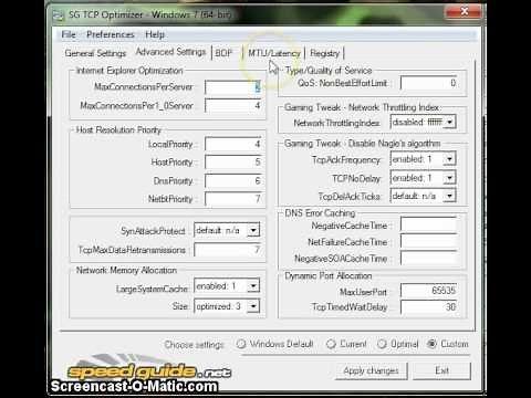 TCP Optimizer - best settings for games [dedicated NIC]
