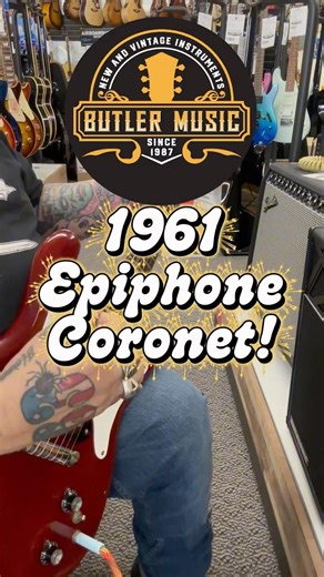 1961 Epiphone Coronet Dark Cherry with P-90 & Case - Gregg's Pick