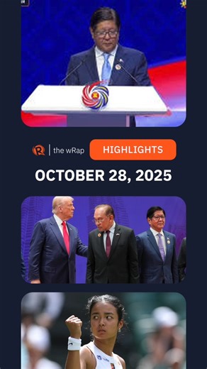 Here are today’s headlines – the latest news in the Philippines and around the world: - Philippines takes over as ASEAN chair - 3 months later, US-Philippine trade negotiations not done yet - US Navy helicopter, fighter jet crash in South China Sea while Trump visits Asia - Tension high as ‘rogue’ MILF members take over Basilan town - Alex Eala climbs to career-high No. 51 going into season ender https://www.rappler.com/video/daily-wrap/october-28-2025/ | Rappler