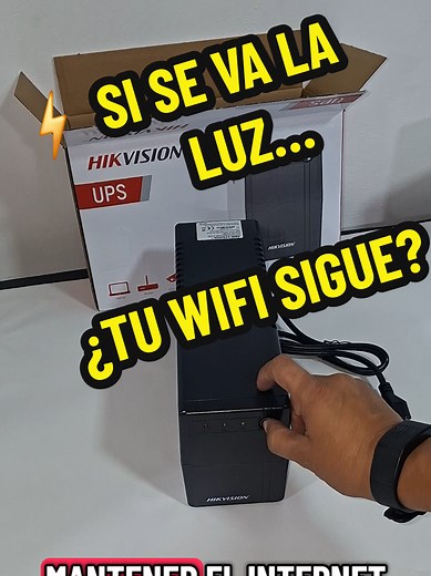 ⚡ ¿NO TE QUEDES SIN WIFI para cámaras? 😳 Pusimos a prueba un UPS Hikvision recién sacado de la caja 🔋 Conectamos un router MikroTik cámara EZVIZ y este fue el resultado real. ⚠️ Importante: El tiempo de respaldo puede variar dependiendo del consumo de cada equipo: • Infrarrojos de cámaras • LEDs • Sensores • Potencia del router • Voltaje y amperaje • Cantidad de dispositivos conectados 📌 Esta prueba fue realizada únicamente con fines demostrativos y de referencia. Esperamos que este video te 