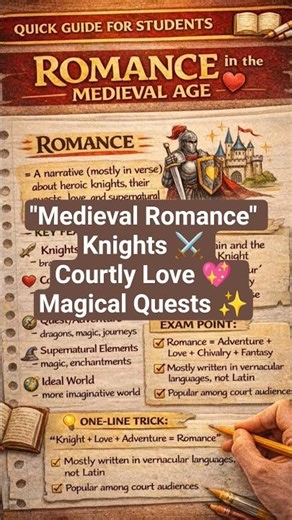 Medieval Literary Forms: Romance 💖⚔️ #englishliterature