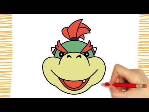 How To Draw a BOWSER JR FACEI SUPER MARIO BROS