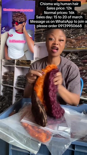 Chioma wig human hair Sales price: 12k Normal prices: 16k Sales day: 15 to 20 of march Message us on WhatsApp to join or please order 09139950668 #fyppppppppppppppppppppppp #goviral #viral #tiktok #fyp