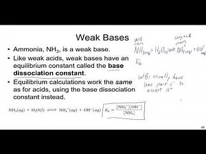 Weak Base Calculations in Chemistry