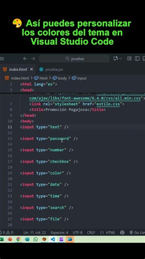 🎨 Así puedes personalizar los colores del tema en Visual Studio Code #programacionweb #desarrolloweb #programadoresweb #vscode #javascript | Progamacion web