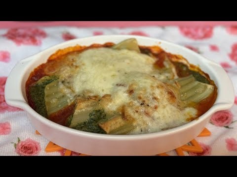 Stuffed Manicotti with Italian sausage, Spinach and Cheese