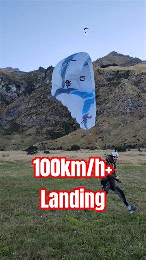 Speed wing landings sound awesome!🔊🪂 #mountains #extremesports #paragliding
