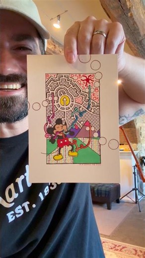 Trippy Mickey Mouse Art #psychedelicart #trippyvisuals #mickeymouse #disney #steamboatwillie