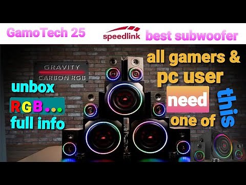 unboxing SPEEDLINK GRAVITY CARBON RGB 2.1 +SOUND TEST INFO GAMING PC SUBWOOFER