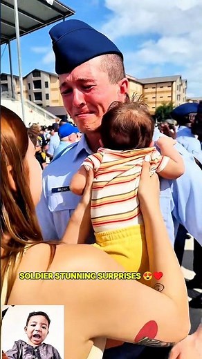 Soldier Meets Baby For First Time 😭👶